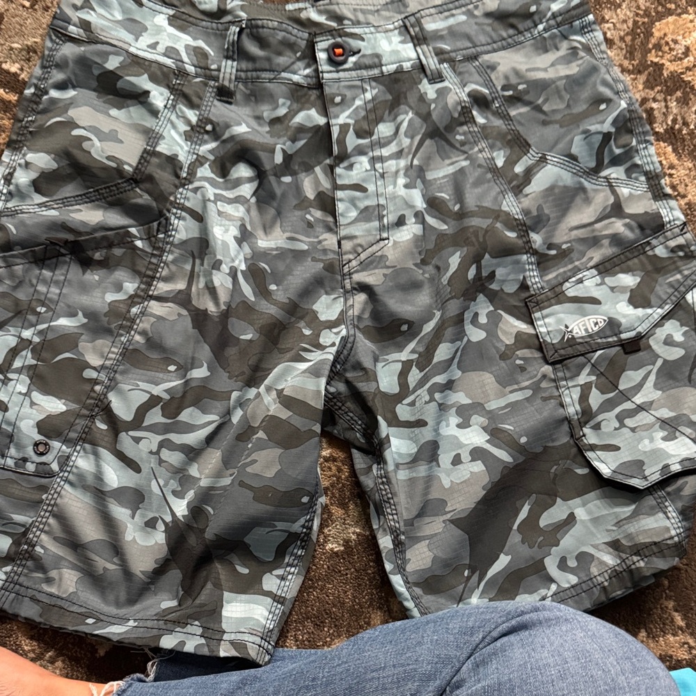 AFTCO Men's Cargo Shorts - Blue Camo